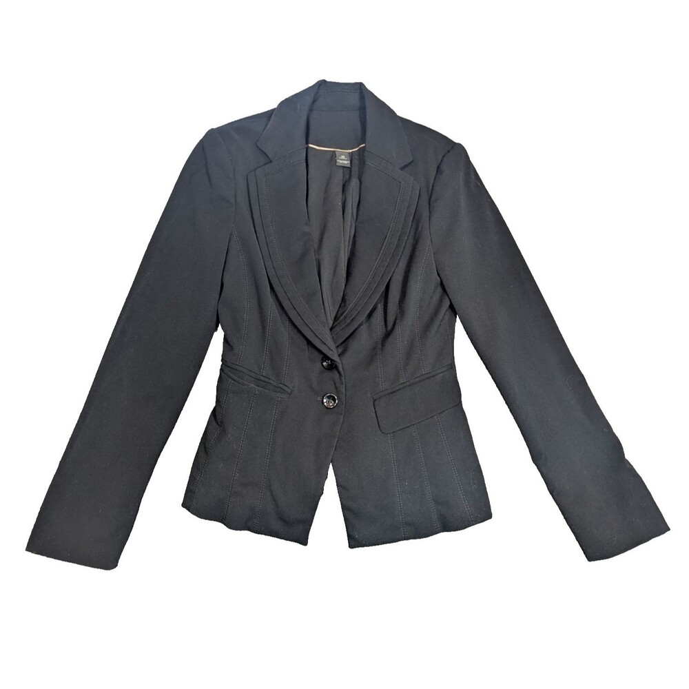 White House Black Market Womens Blazer 00 Black Fitted Career Jacket - Picture 1 of 11